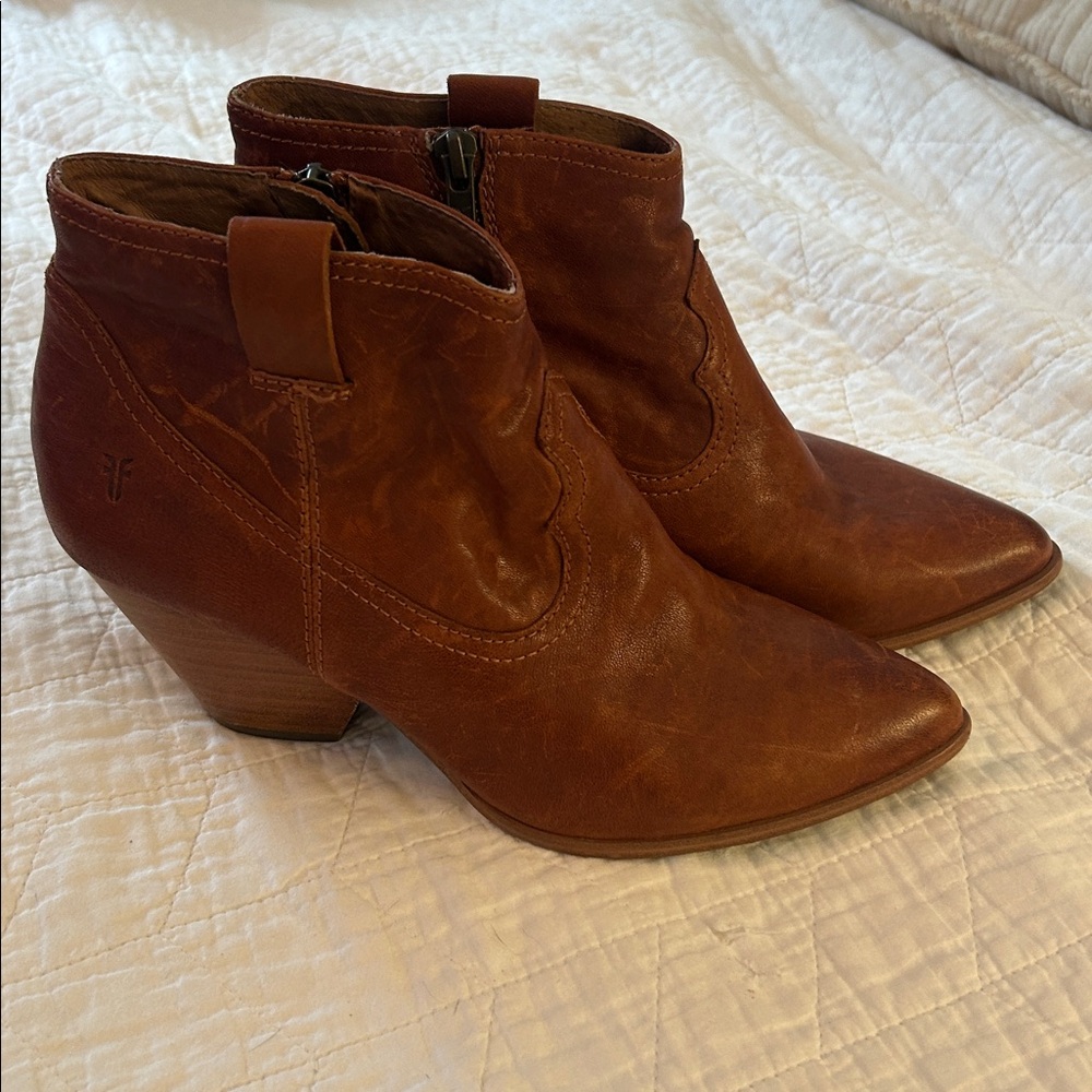 Frye Brown Leather Ankle Boots
